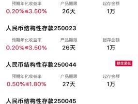 结构性存款成银行“揽储利器”？预期最高收益率超5% 有产品余额紧张